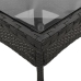 Set comedor jardín 5 pzas cojines ratán sintético vidrio negro