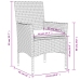 Set comedor jardín 5 pzas cojines ratán sintético vidrio negro