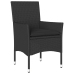 Set comedor jardín 5 pzas cojines ratán sintético vidrio negro
