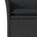Set comedor jardín 5 pzas cojines ratán sintético vidrio negro
