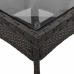 Set comedor jardín 5 pzas cojines ratán sintético vidrio negro