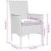 Set comedor jardín 5 pzas cojines ratán sintético vidrio negro