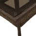 Set comedor jardín 5 pzas cojines ratán sintético vidrio marrón