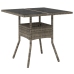Set comedor jardín 5 pzas y cojines ratán sintético vidrio gris