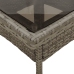 Set comedor jardín 5 pzas y cojines ratán sintético vidrio gris