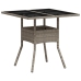 Set comedor jardín 5 pzas y cojines ratán PE vidrio gris claro