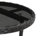 Set comedor jardín 5 pzas cojines ratán sintético vidrio negro