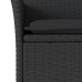 Set comedor jardín 3 pzas cojines ratán sintético vidrio negro