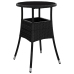 Set comedor jardín 3 pzas cojines ratán sintético vidrio negro
