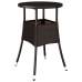 Set comedor jardín 3 pzas cojines ratán sintético vidrio marrón