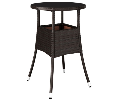 Set comedor jardín 5 pzas cojines ratán sintético vidrio marrón
