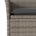 Set comedor jardín 3 pzas y cojines ratán sintético vidrio gris