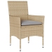 Set comedor jardín 3 pzas cojines ratán sintético vidrio beige