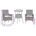 Set comedor jardín 3 pzas cojines ratán sintético vidrio beige