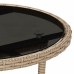 Set comedor jardín 3 pzas cojines ratán sintético vidrio beige