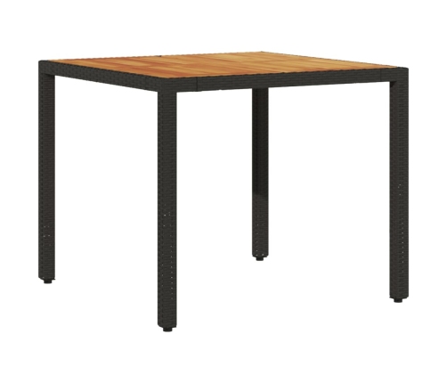 Set de comedor jardín 5 pzas con cojines ratán PE acacia negro