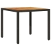 Set de comedor jardín 5 pzas con cojines ratán PE acacia negro