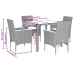 Set de comedor jardín 5 pzas con cojines ratán PE acacia negro