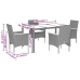 Set de comedor jardín 5 pzas con cojines ratán PE acacia negro