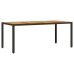 Set de comedor jardín 7 pzas con cojines ratán PE acacia negro