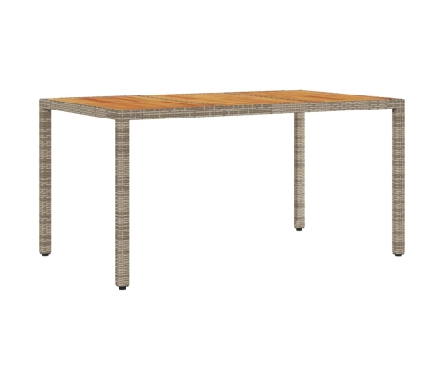 Set de comedor jardín 5 pzas con cojines ratán PE acacia gris