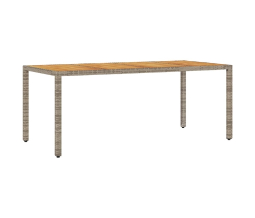 Set de comedor jardín 9 pzas con cojines ratán PE acacia gris