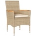 Set de comedor jardín 5 pzas con cojines ratán PE acacia beige
