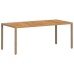 Set de comedor jardín 9 pzas con cojines ratán PE acacia beige