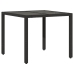 Set comedor jardín 5 pzas cojines ratán sintético vidrio negro