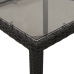 Set comedor jardín 7 pzas cojines ratán sintético vidrio negro