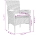 Set comedor jardín 7 pzas y cojines ratán sintético vidrio gris