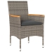 Set comedor jardín 7 pzas y cojines ratán sintético vidrio gris