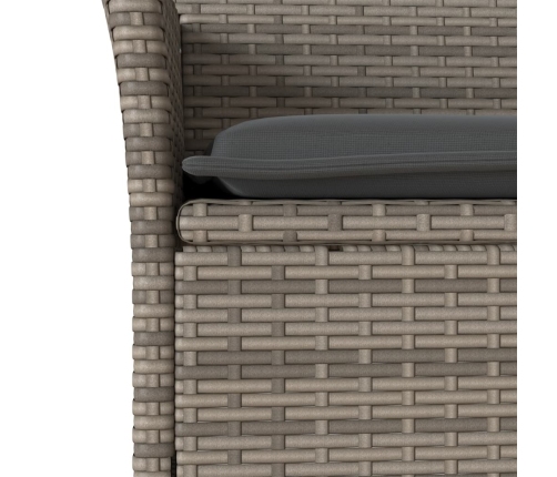 Set comedor jardín 7 pzas y cojines ratán sintético vidrio gris