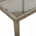 Set comedor jardín 7 pzas y cojines ratán sintético vidrio gris
