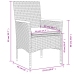 Set comedor jardín 7 pzas y cojines ratán sintético vidrio gris