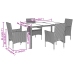 Set de comedor jardín 5 pzas con cojines ratán PE acacia negro