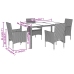 Set de comedor jardín 5 pzas con cojines ratán PE acacia negro