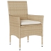 Set de comedor jardín 5 pzas con cojines ratán PE acacia beige