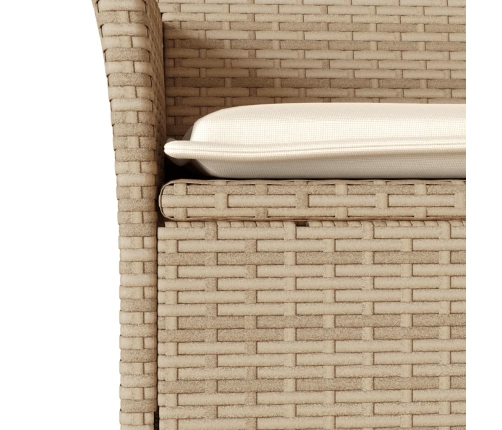 Set de comedor jardín 5 pzas con cojines ratán PE acacia beige