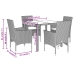Set de comedor jardín 5 pzas con cojines ratán PE acacia beige
