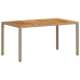 Set de comedor jardín 5 pzas con cojines ratán PE acacia beige