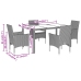 Set de comedor jardín 5 pzas con cojines ratán PE acacia beige
