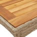 Set de comedor jardín 3 pzas con cojines ratán PE acacia beige