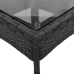 Set comedor jardín 3 pzas cojines ratán sintético vidrio negro
