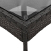 Set comedor jardín 5 pzas cojines ratán sintético vidrio negro