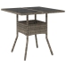 Set comedor jardín 5 pzas y cojines ratán sintético vidrio gris