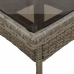 Set comedor jardín 5 pzas y cojines ratán sintético vidrio gris