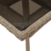 Set comedor jardín 3 pzas cojines ratán sintético vidrio beige