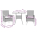 Set comedor jardín 3 pzas cojines ratán sintético vidrio beige