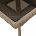 Set comedor jardín 5 pzas cojines ratán sintético vidrio beige